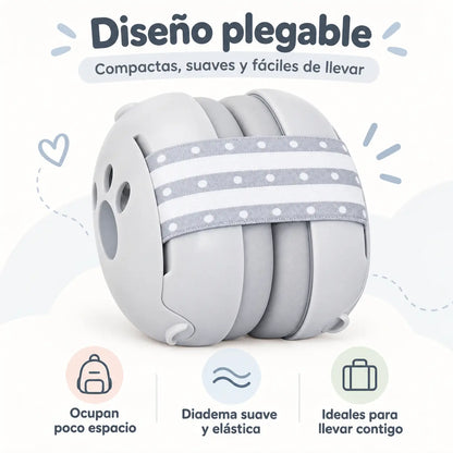 Orejeras para bebés Burbi plegadas, compactas para llevar